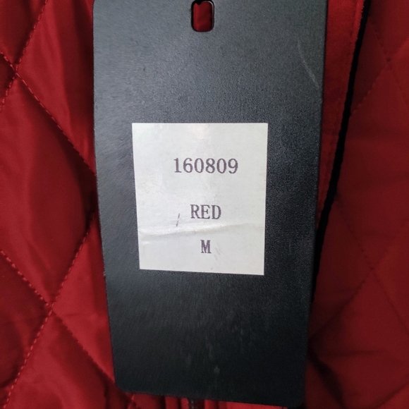BARABAS Quilted Jacket M Red Bomber Men's - Picture 8 of 11